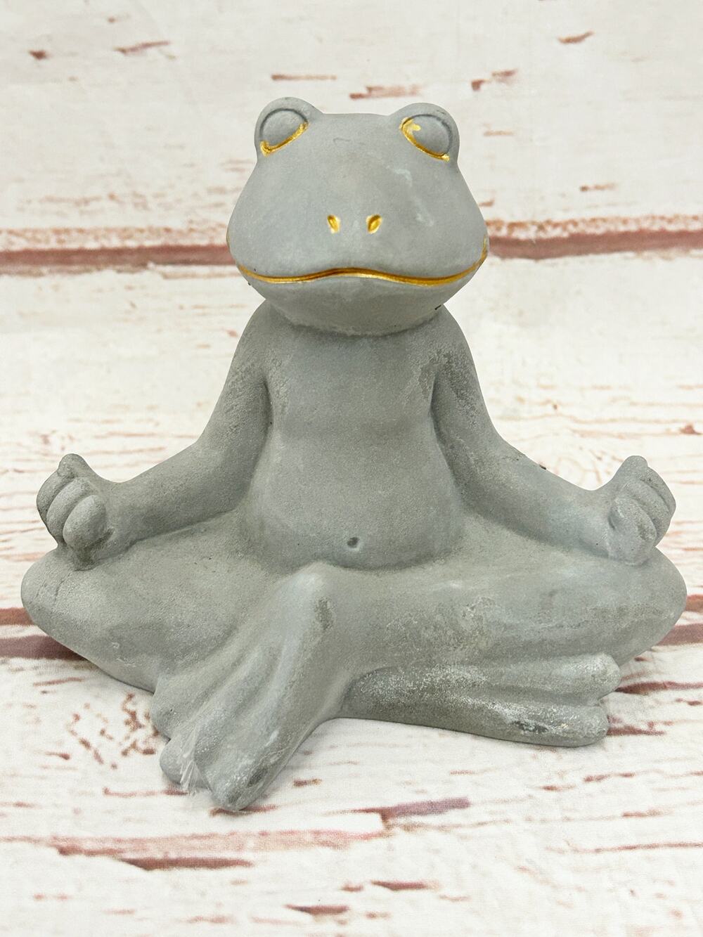 TARGET Meditating Frog Statue 5.5" Gray Concrete Zen Yoga Figurine Outdoor Decor